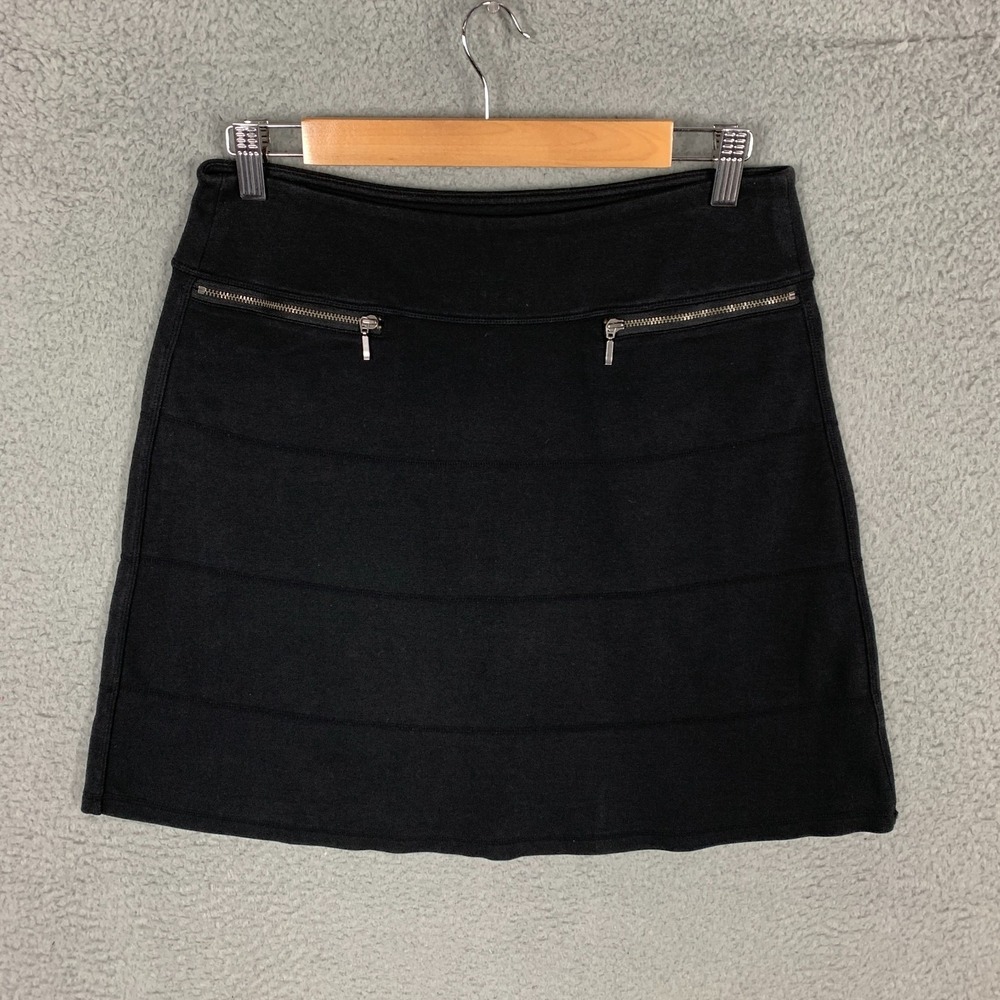 Athleta Strata A-Line Skirt Women's Small S Black Stretch Ponte Zip